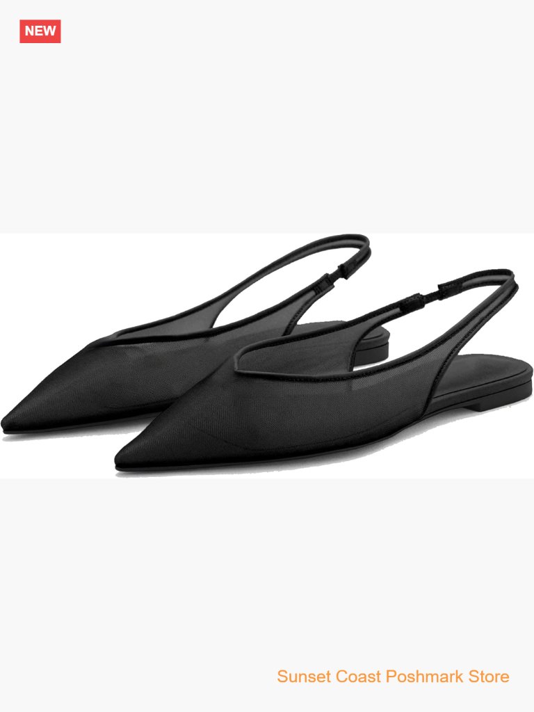Women's Mesh Slingback Flats Pointed Toe Flats For Party Dressy Comfort Shoes
